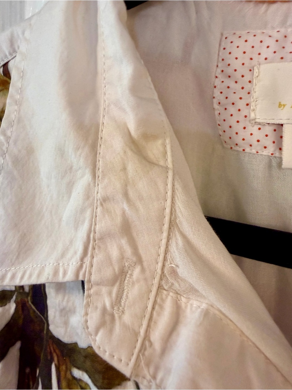 Maeve Anthropologie Floral Shirt Dress Small White Cotton Belted Midi Pockets - Picture 3 of 13
